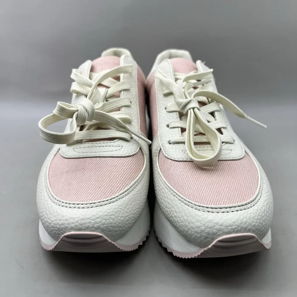 Michael Kors Andi Platform Shoes Women Size 9 M Pink White Comfort Sneakers NEW
